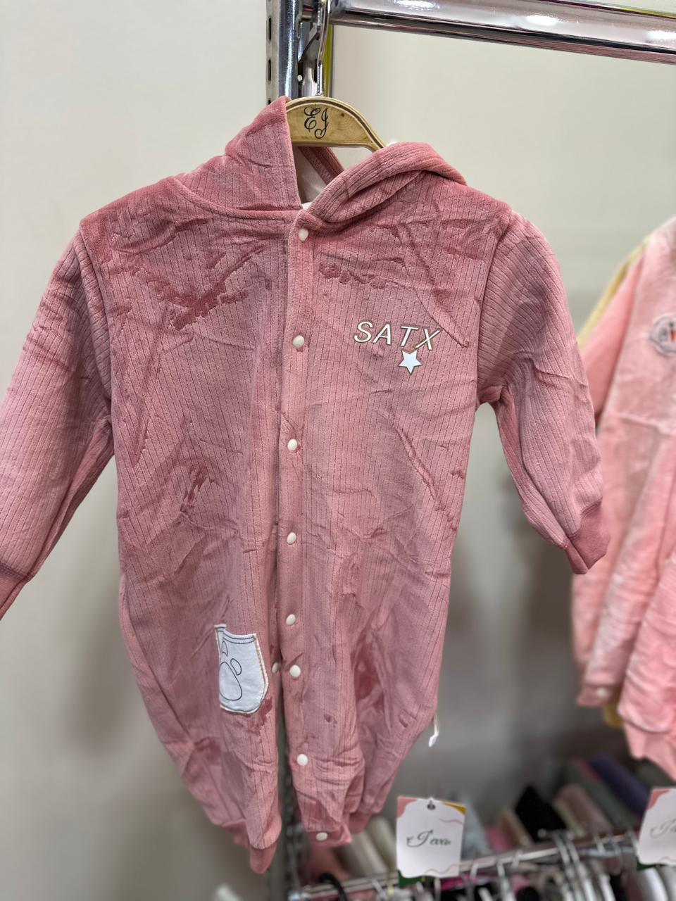 Dark pink Baby Fleece Overall