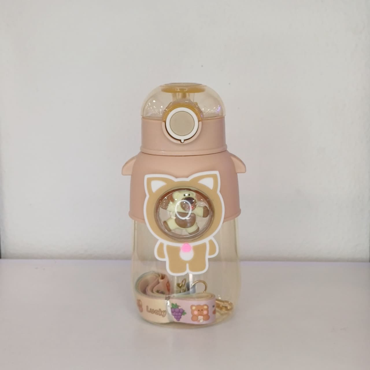 Cartoon Kids Water Bottle With Straw 600 ML(5 colors)