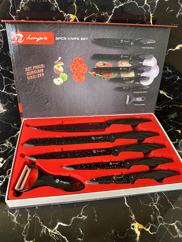 black Marble knife set